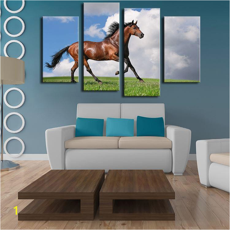 2019 4 Panels Horse Art Picture Frames Wall Painting Print Canvas For Home Decor Ideas Paints Wall No Framed From Watchsaler