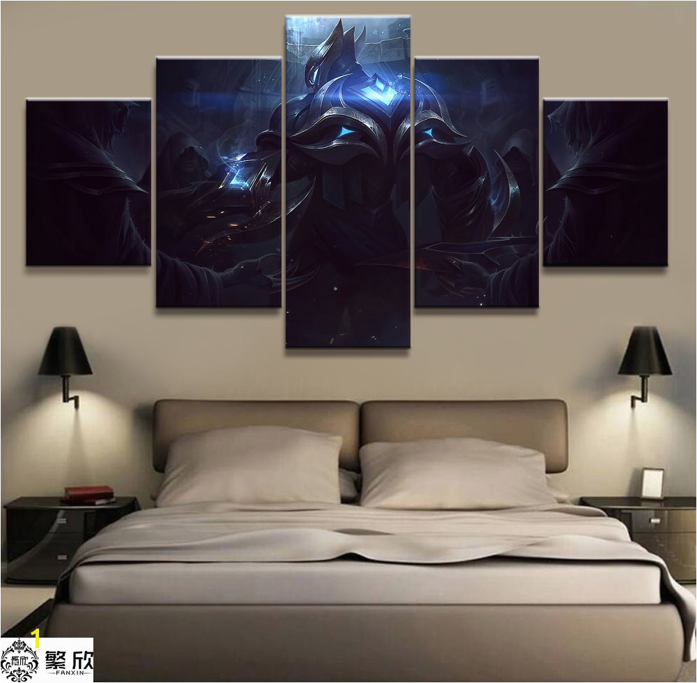 5 Panel LOL League of Legends Zed Game Canvas Printed Painting For Living Room Wall Art