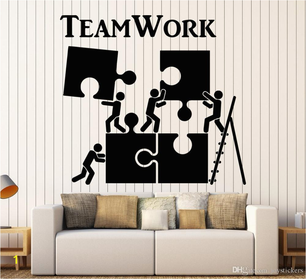 Mural Stickers for Walls Vinyl Wall Decal Teamwork Motivation Decor for Fice Worker Puzzle