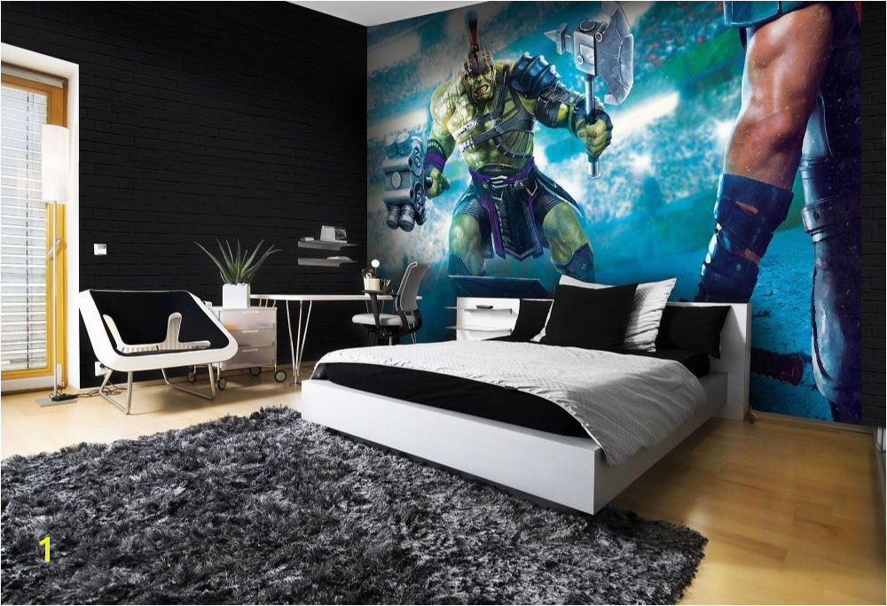 Giant size wallpaper mural for boy s bedroom Marvel Thor Ragnarog wall decoration ideas Express and worldwide shipping Free UK delivery