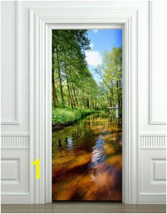 River Wall Decal Nature Wall Sticker Nature Door Mural Forest Door Wallpaper Door Sticker Home