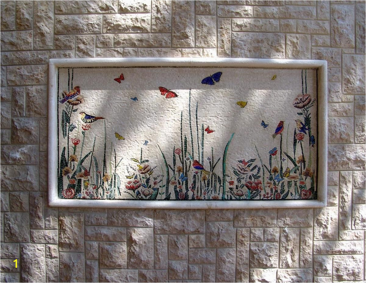 Butterflies mosaic for an outside wall