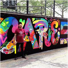 Another shot of my finished collaborative mural with the and grade students of They filled up this wall with their own messages of positivity and kindness