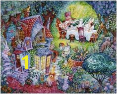 Painted by Bill Bell the Alice and the Hatter wall mural from Murals Your Way will add a distinctive touch to any room