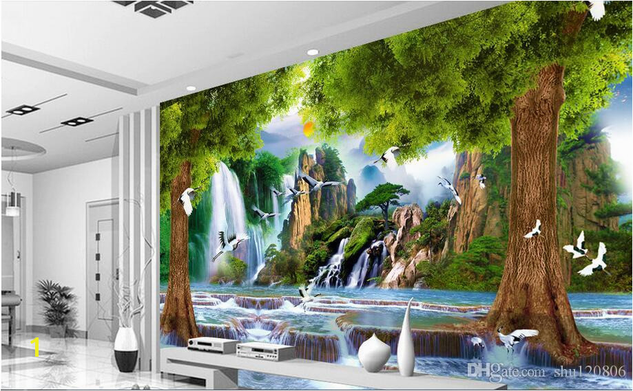 3d wallpaper custom photo non woven mural Water the tree crane decoration painting 3d wall