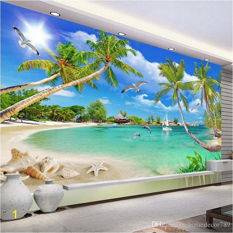 Murals Your Way Coupon Code Custom 3 D Wallpaper Wall Murals 3d Wallpaper Beach Tree Waves