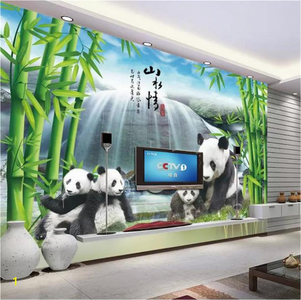 Custom Wallpaper 3d National Treasure Panda Bamboo Forest Waterfall Living Room Bedroom Background Wall Decoration Wallpaper Hd Wallpapers Hd