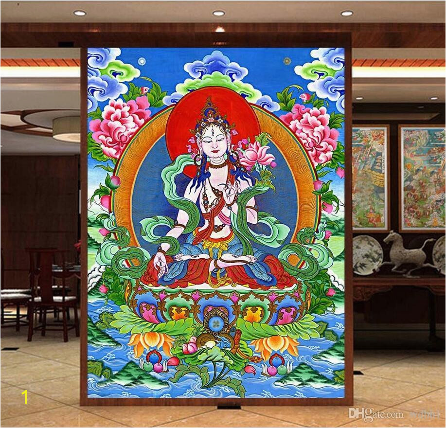 3d Room Wallpaper Custom Non Woven Mural Original Innovation Thangka HD Big Picture White Tara Guanyin Sitting Lotus Wall Papers Free Widescreen