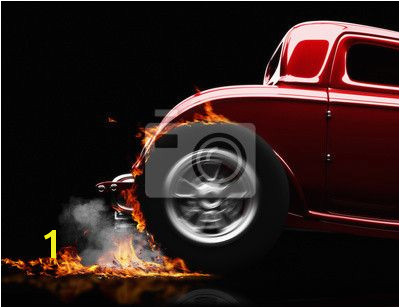Choose a wall mural hot rod burnout buggy hot rod burnout on a black PIXERS wall murals made of great fabrics Choose artistic photos from our