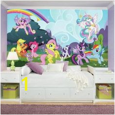 My Little Pony Ponyville XL Chair Rail Prepasted Wall Mural 7 Panel