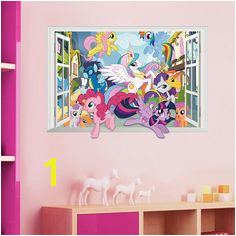 Twilight Sparkle Apple Jack Pinkie Pie wall stickers for kids room decor 3d window mural art