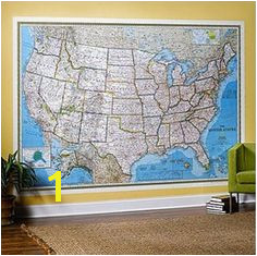 National Geographic Classic Political USA Map Mural