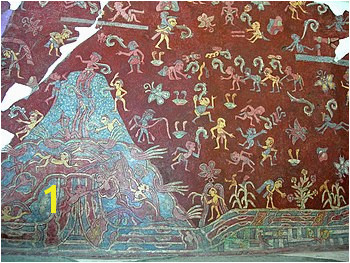 The Mountain of Abundance mural also known as the “Paradise of Tlaloc” Circa 450 600 AD original fresco