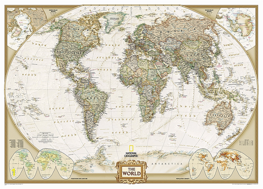 National Geographic Wall Murals World Executive National Geographic Wall Map 3 Sheet Mural