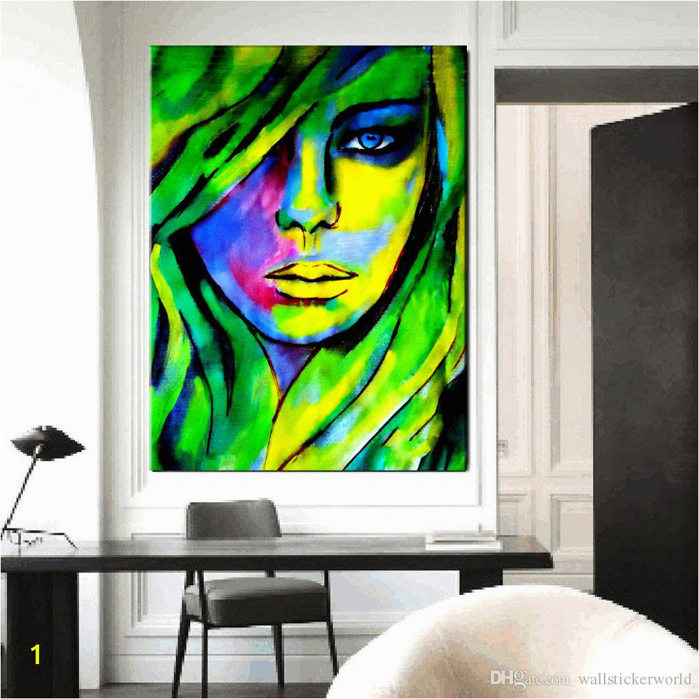 Native American Indian Wall Murals 2019 Native American Indian Girl Feathered Canvas Painting for