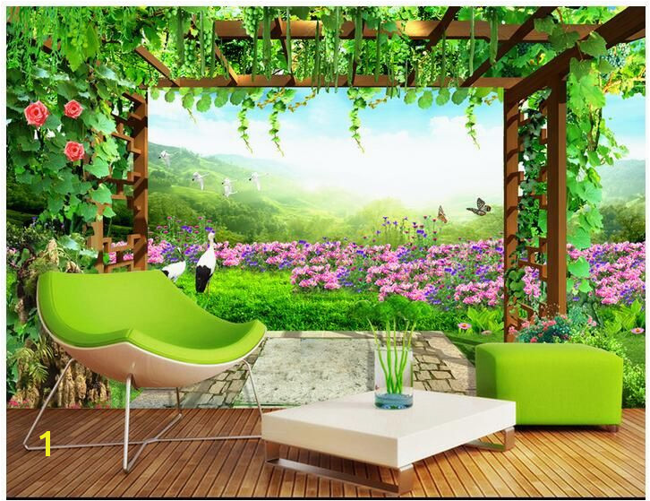 3d wallpaper custom photo non woven mural wall sticker 3 d Grape flower pastoral scenery