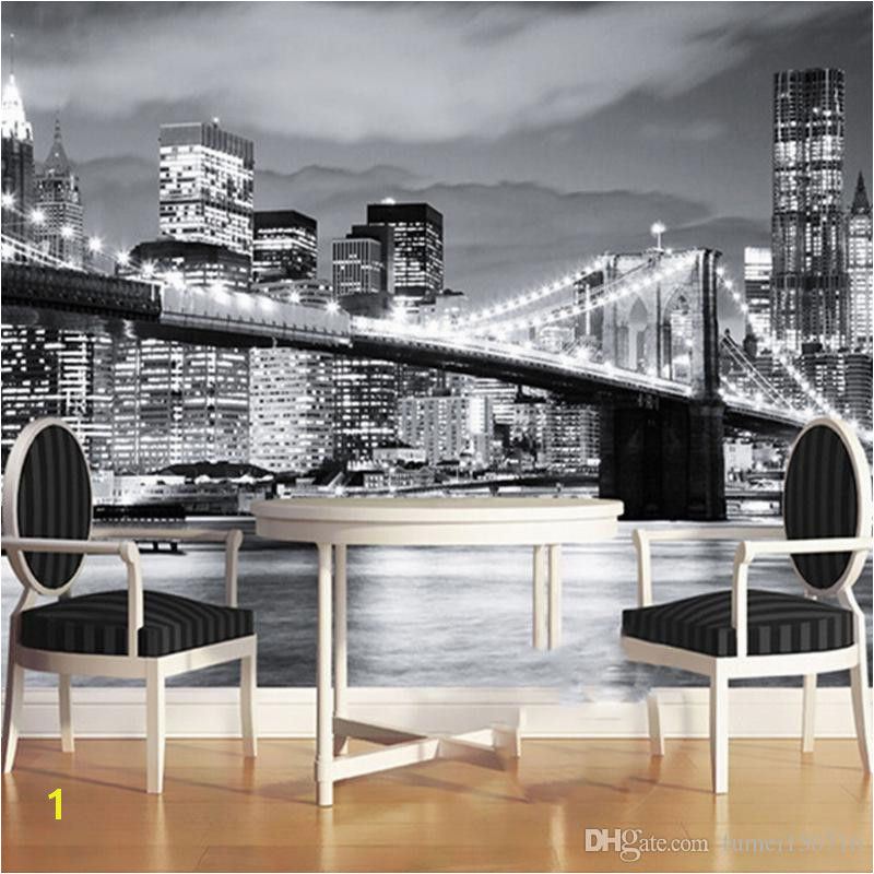 Custom Mural Manhattan Bridge New York European And American Cities Black And White Living Room Backdrop Wallpaper Mobile Wallpaper Download Mobile