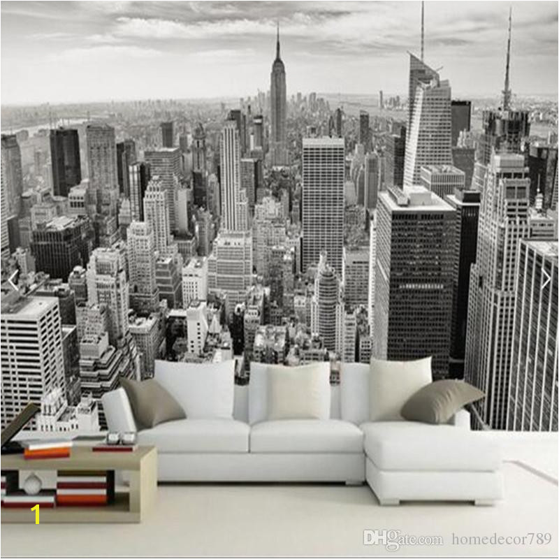 New York City Wall Murals Cheap Retro Nostalgic New York Black and White 3d City sofa Tv Background