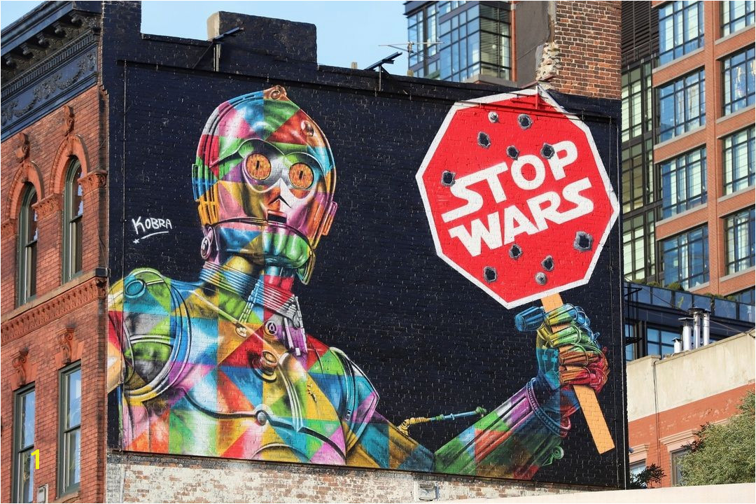 "Stop Wars" by kobrastreetart in New York Locatio