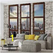 New York Skyline Window Wall Mural 46 Best Window Mural Images