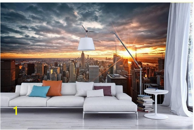 New York Skyline Window Wall Mural Custom Wallpaper 3d Stereoscopic New York City Views Art Tv