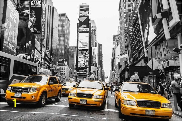 Niestandardowe PÅ³tno Decoals New York Åcianie Plakat NY Ulicy Taxi Taxi NR 1 Naklejki Åcienne