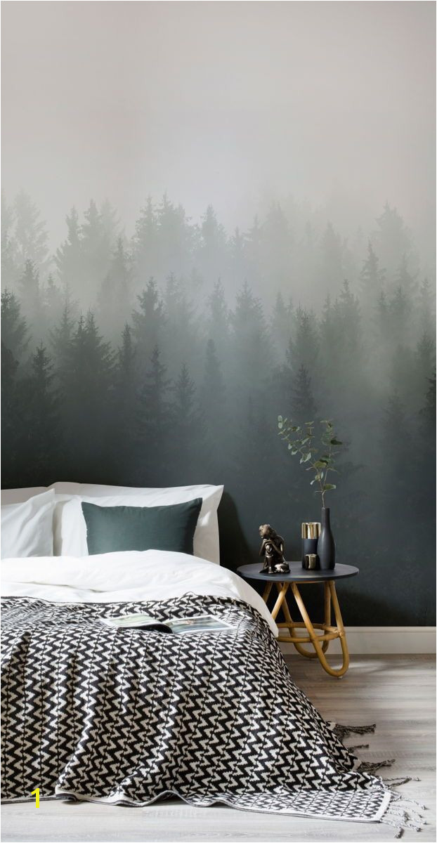 Next Wall Murals Deep Green Ombre forest Wall Mural In 2019