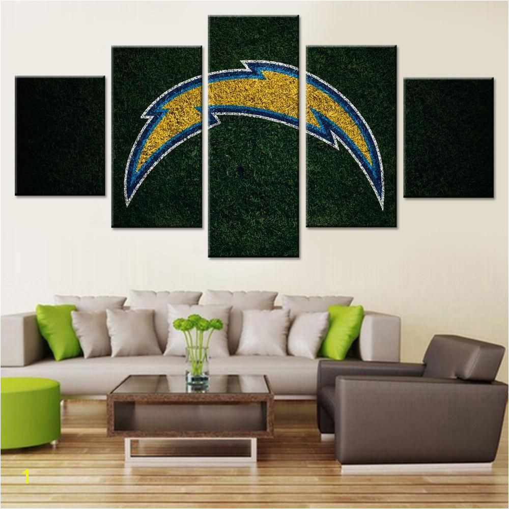 Framed 5Pcs SAN DIEGO CHARGERS LOGO Canvas Print Wall Painting Art Home Decor canvas homedecor nfl