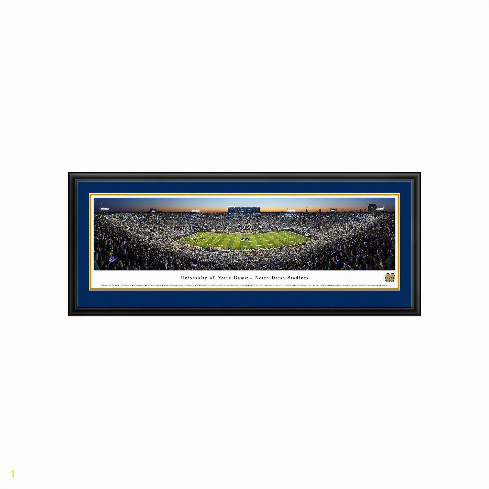 Notre Dame Fighting Irish Football Stadium Twilight Framed Wall Art Multicolor