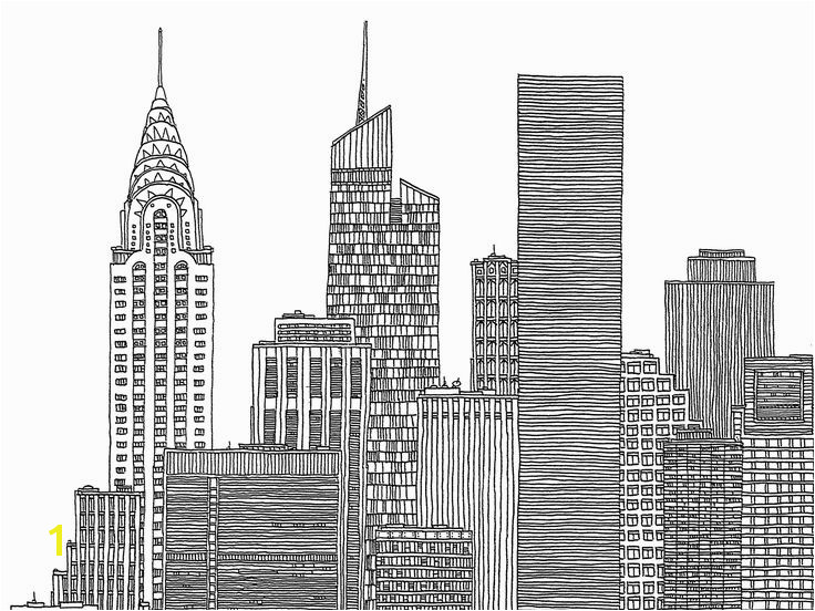 For New York City Skyline Black And White Illustration Ny Pinterest