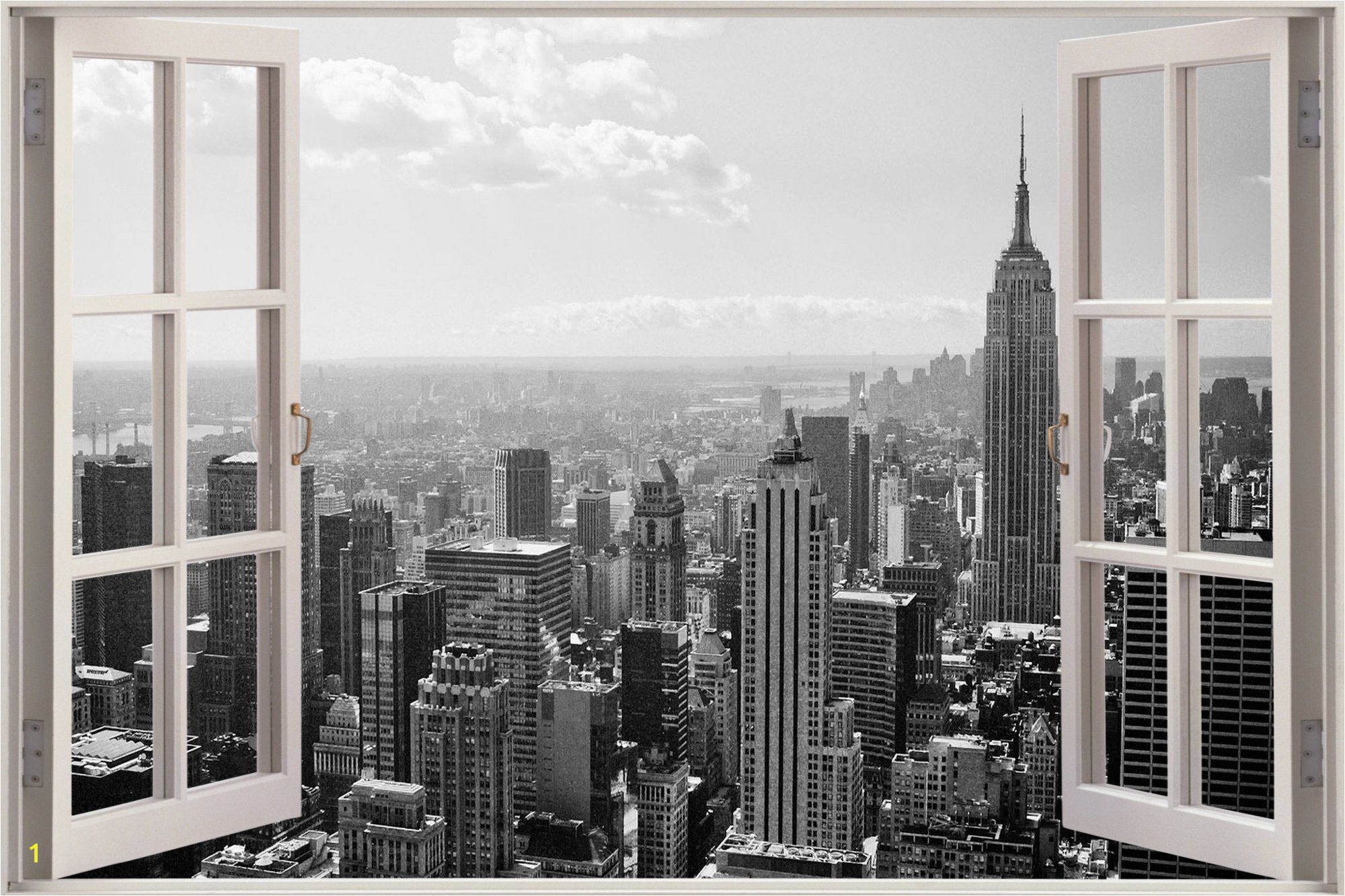 Huge 3D Window New York City View Wall Stickers Mural Art Decal Wallpaper