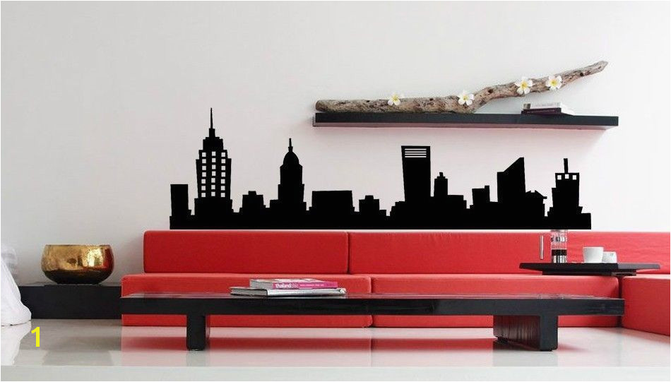 NEW YORK CITY NYC SKYLINE Mural Vinyl Wall Art Decal Sticky Sticker Home Decor