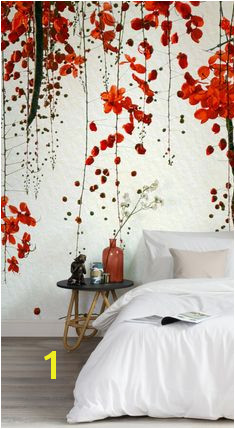 Red Blossom Wallpaper Wall Mural