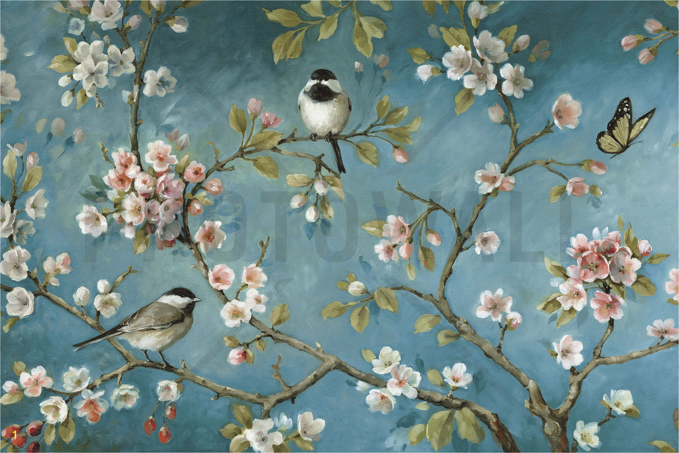 Oriental Wall Murals Uk Vintage Birds Wallpaper orchard Wallpaper In 2019