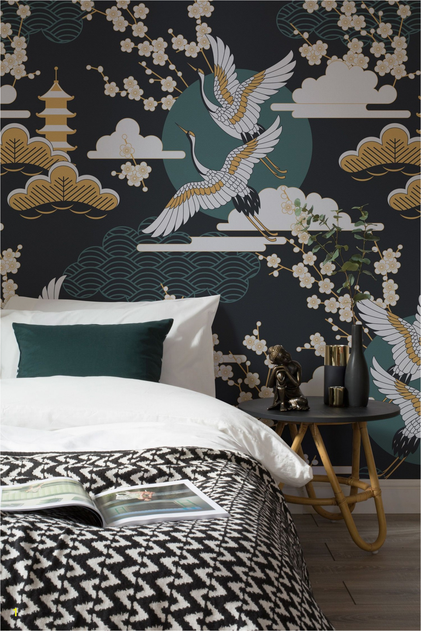 Image de Dark Sky oriental Wallpaper – Decoration Mural oriental