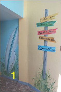 Hand Painted Beach Mural in hallway More Beach Room Fence Painting Mural Painting