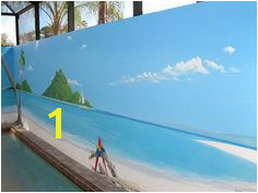 beach mural insp Beach Scene Painting Faux Painting Fence Painting Tropical Landscaping