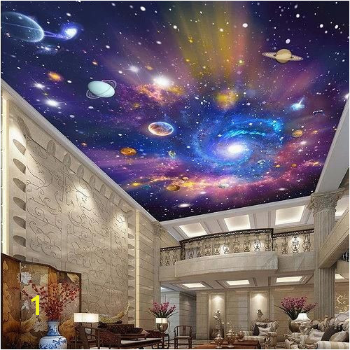 High end 3d galaxy stars and planets ceiling wallpaper Great quality universe photo wall mural