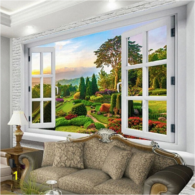 Custom Mural Wallpaper Outside The Window Pastoral Path Nature Landscape 3D Wall Mural Living Room Backdrop