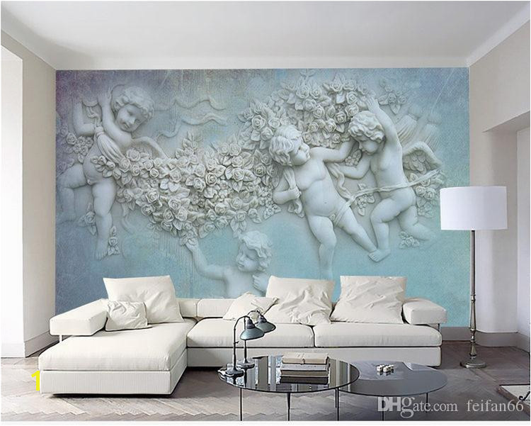 3d European small angel Cupid TV background wall custom large wall murals silk silk wallpaper papel