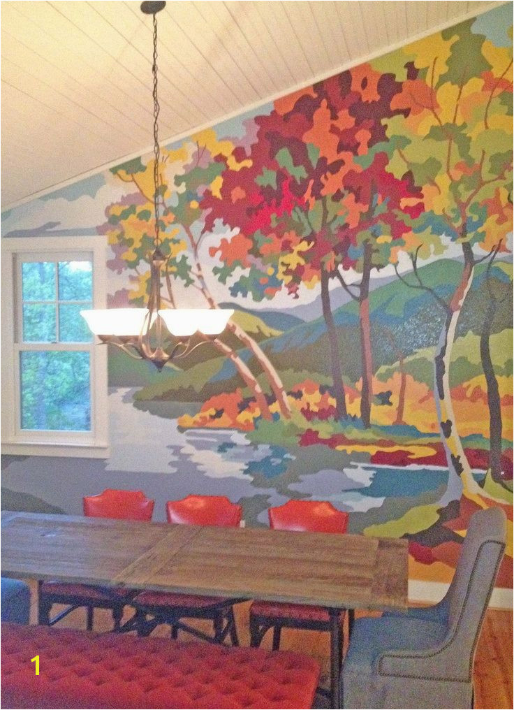 Blue Ridge Mountains Paint by Nunber Mural