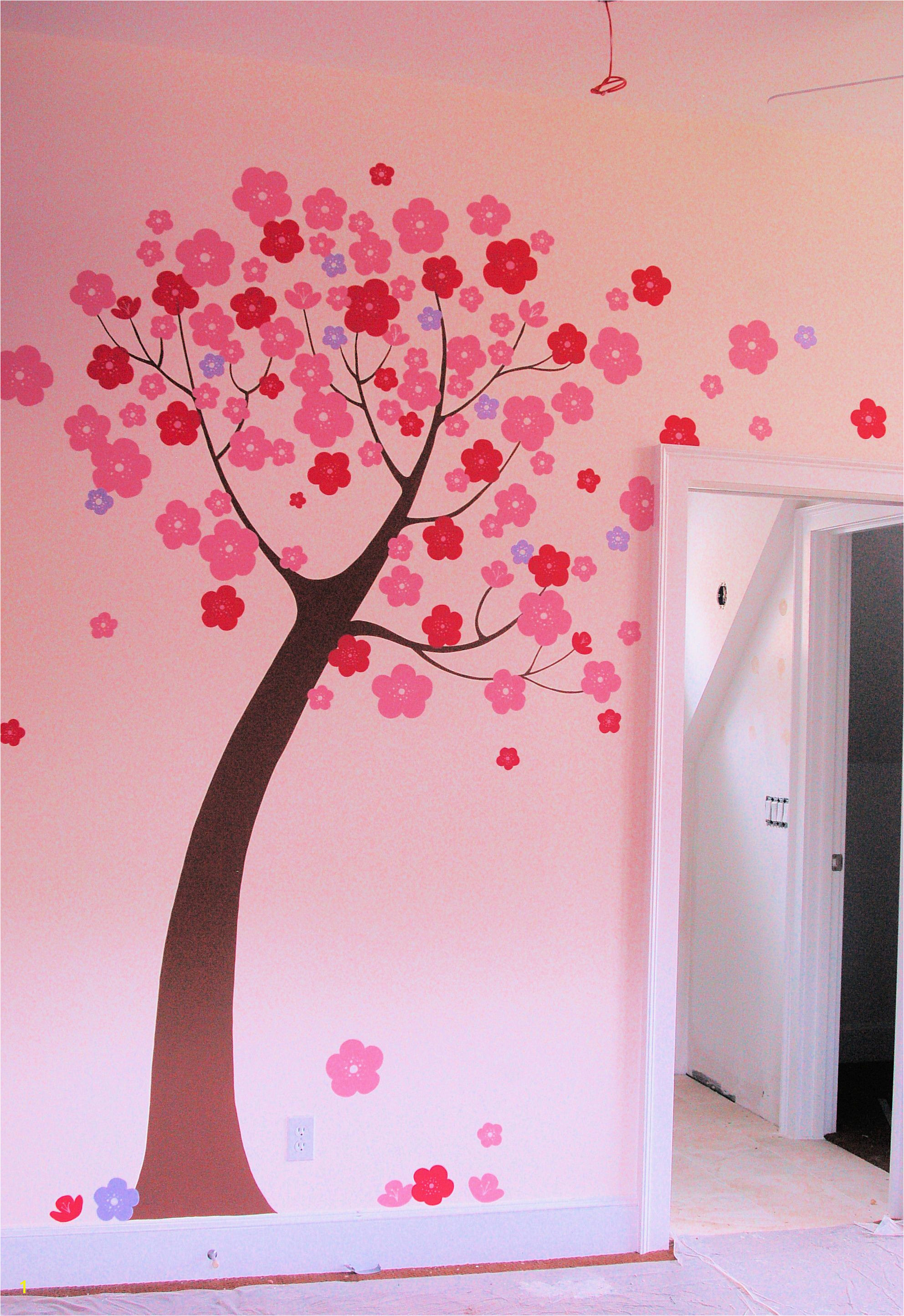 Hand Painted Stylized Tree Mural in Children s Room by Renee MacMurray love wall murals