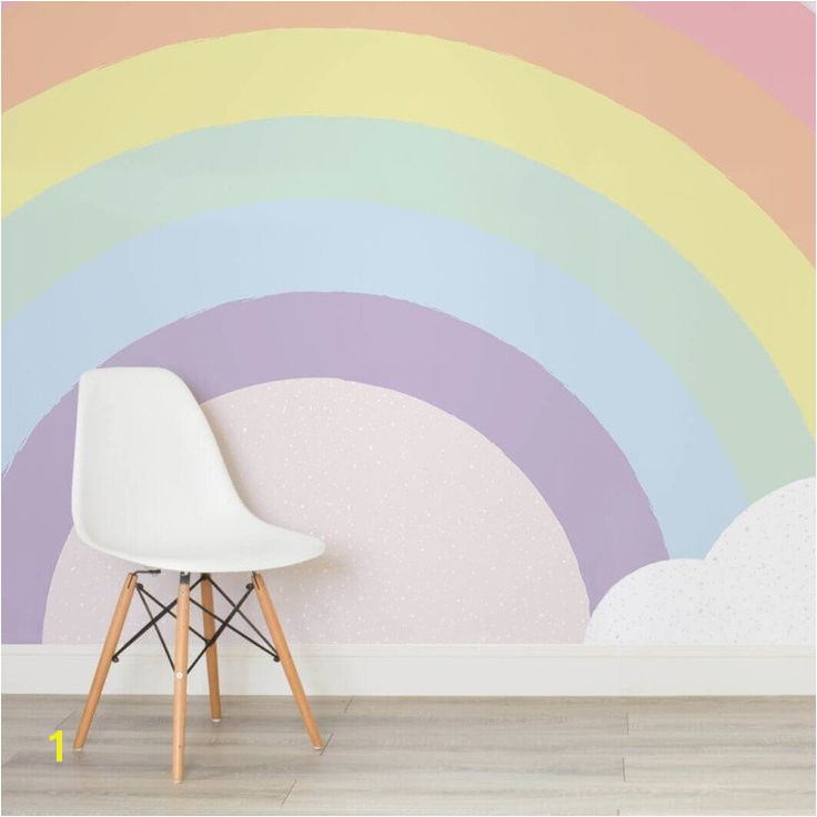 Pastel Rainbow Wall Mural Kids Pastel Rainbow Wallpaper Mural