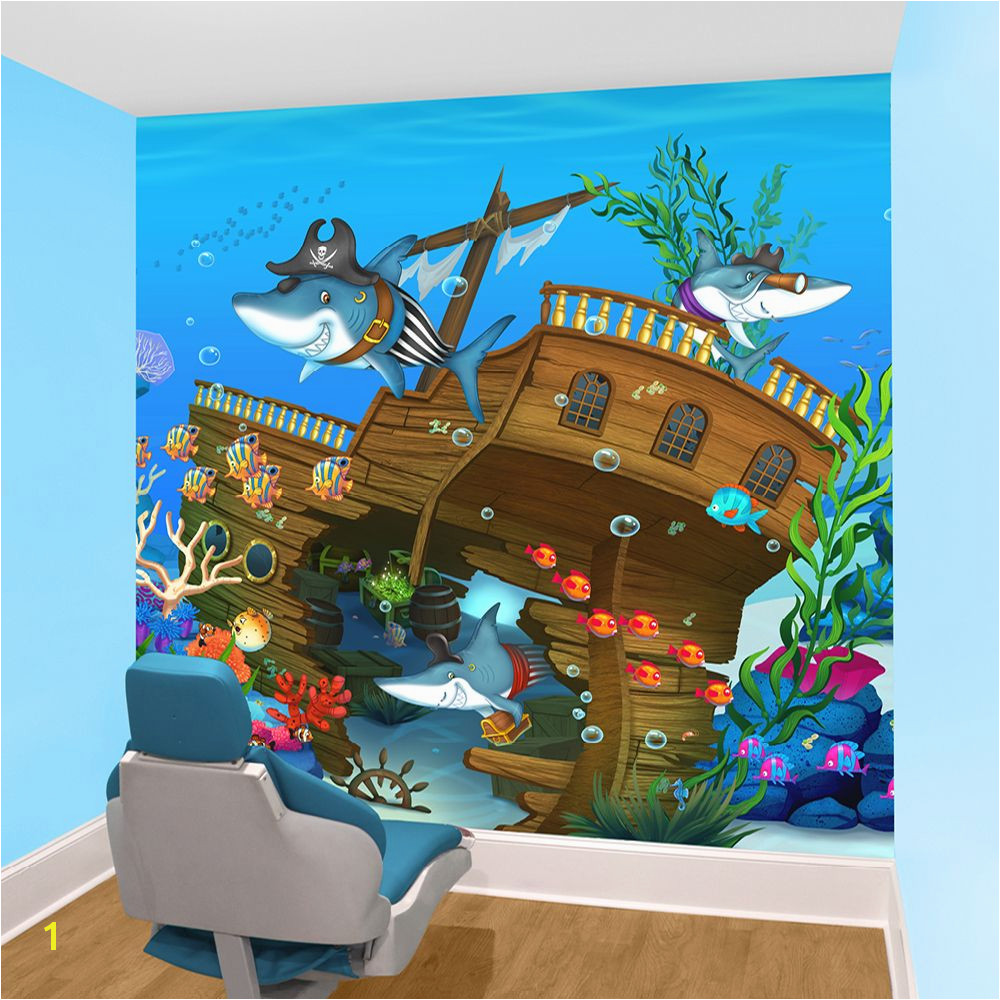 underwater pediatric wall mural in dental treatment room by Imagination Dental Solutions