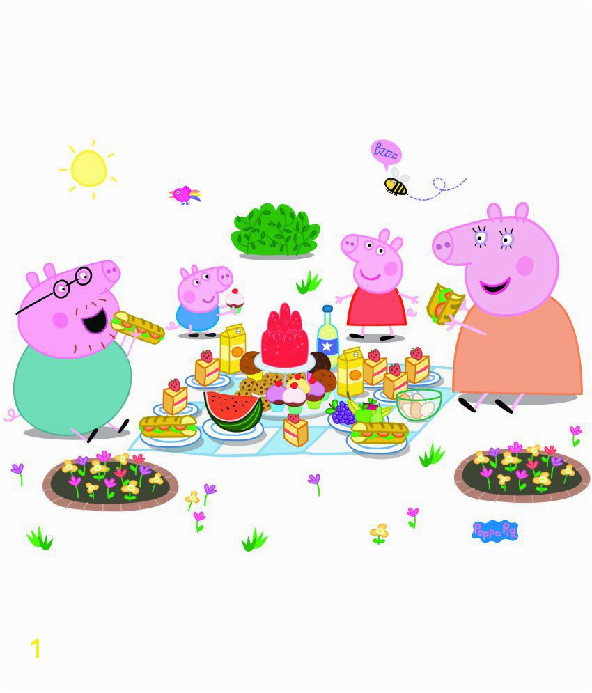 Asian Paints Wall s Peppa Pig XL Family Picnic Removable Cartoon Characters Sticker 43 x 107 cms Buy Asian Paints Wall s Peppa Pig XL Family