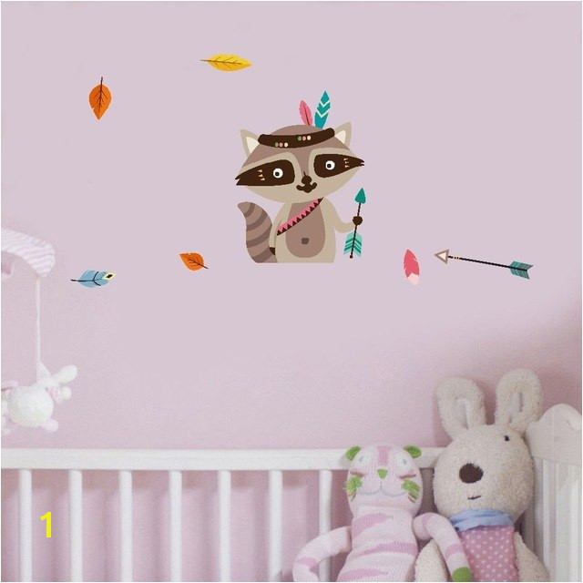 Tribal Bear Fox Rabbit Wall Decal Woodland Animal Wall Sticker For Kids Room Tribal Nursery Wall Art Home Decoration Vinyl Mural