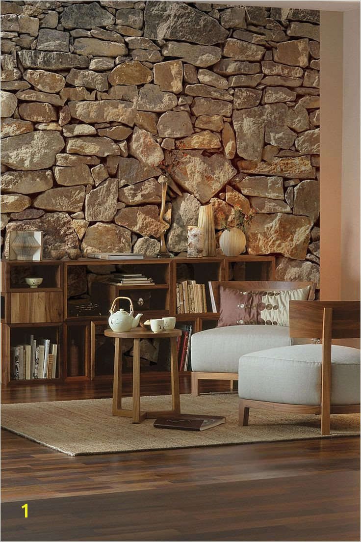 realistic wallpaper to turn your room into a luxurious stone walled den