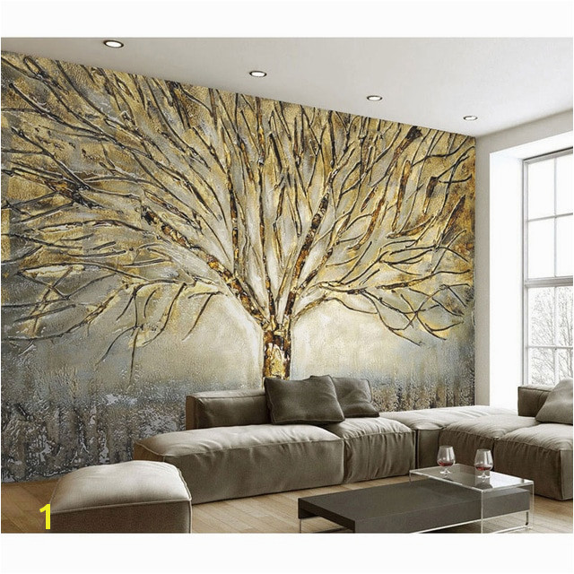 Home Decor Wall Papers 3D Embossed Tree Wall Painting Wall Mural Living Room Bedroom Self Adhesive Vinyl Silk Wallpaper