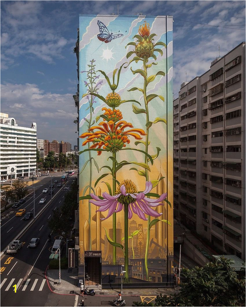 Weeds Mona Caron beautiful blooming series of artivist plant murals art artivism graffiti green monacaron mural painting sanfrancisco