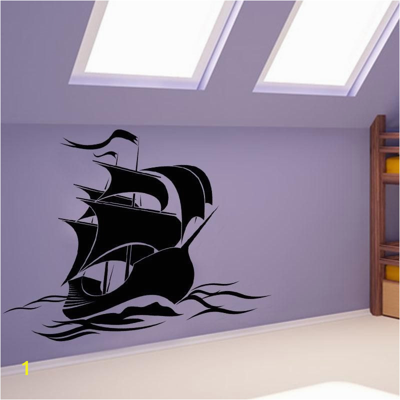 Pirate Ship Wall Murals Hot Sale Anime Wallpaper Baby Bedroom Vinyl Art Wall Sticker Pirate